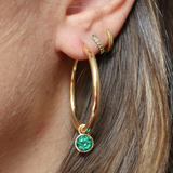 18k columbian green bezel set pendant