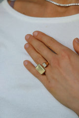 9k Yellow Gold Abstract Ring | One & Only