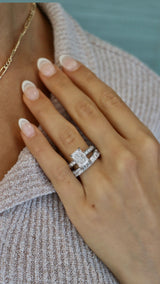 Radiant Cut Solitaire Pavé | Hidden Halo