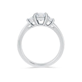 Emerald Cut Lab Diamond Engagement Ring | Trapezoid Accent Stones