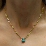 Green Sapphire Medium Paperclip Necklace