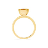 Oval Cut Bezel Set Engagement Ring | Millgrain Edge