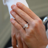 Pear Cut Lab Grown Diamond with Marquise and Round Diamond Band Setting