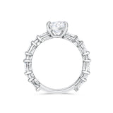 Pear Cut Lab Grown Diamond with Marquise and Round Diamond Band Setting