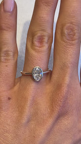 Unique Bezel Set Engagement Ring | Oval Cut