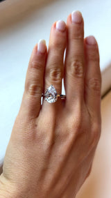Pear Cut lab grown Diamond Solitaire Engagement Ring
