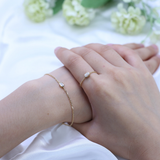 Bezel Set Emerald Cut Chain Bracelet