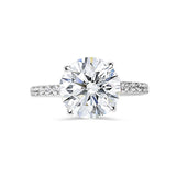 Round Brilliant Cut Four Claw Pavé Band Engagement Ring. Deltora Diamonds Sustainable Lab Diamond Jewellery Australia.