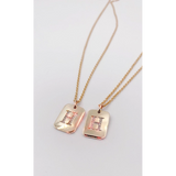 Initial Lab Grown Diamond Dog Tag Necklace