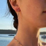 Lab Diamond Pavé Paperclip Link Earrings