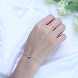 Bezel Set Emerald Cut Chain Bracelet