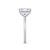 Elongated Cushion Cut Four Claw Solitaire Engagement Ring with Sustainable Lab Diamonds. Deltora Diamonds Sustainable Lab Diamond Bridal Jewellery Australia.