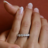 U-prong Round Cut Eternity Wedding Band with Sustainable Lab Diamonds. Sustainable Bridal Jewellery Deltora Diamonds.