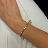 Curb Chain Lab Grown Diamond Bracelet