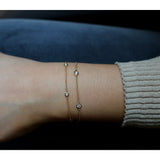 Bezel Set Chain Bracelet made with Sustainable Lab Diamonds.