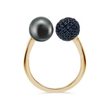 Deltora Diamonds One Of A Kind Black Diamond and Tahitian Pearl Ring.