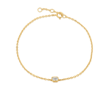 Bezel Set Emerald Cut Chain Bracelet