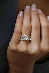 Twisted Rope Elongated Cushion Cut with Hidden Halo Engagement Ring. Sustainable Lab Diamond Engagement Rings. Deltora Diamonds Sustainable Jewellery.