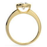 Brilliant Cut Thin Band Bezel Set Setting with sustainable lab diamonds.