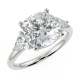 Cushion Cut with Trilliant Cut Side Stones Setting