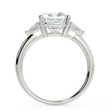 Cushion Cut with Trilliant Cut Side Stones Setting