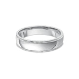 Half Round with Millgrain Edge Mens Wedding Ring