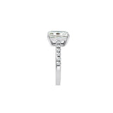 Deltora Diamonds Emerald Cut Diamond Pavé Setting made with sustainable lab diamonds.