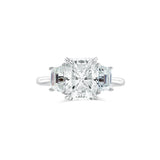 Radiant Cut with Trapezoid Side Stones Engagement Ring. Deltora Diamonds Sustainable Lab Diamond Bridal Jewellery.