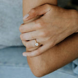 Brilliant Cut Thin Band Bezel Set Setting with sustainable lab diamonds.