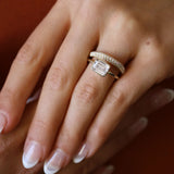 Deltora Diamonds East West Bezel Set Emerald Cut Setting made with sustainable lab diamonds.