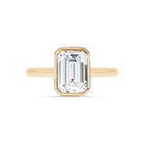 Deltora Diamonds Emerald Cut with Bezel Clutch Engagement Ring Setting