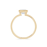 Deltora Diamonds Emerald Cut with Bezel Clutch Engagement Ring Setting