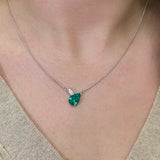 Deltora Diamonds Emerald Necklace with Emerald Cut Diamond Accent.
