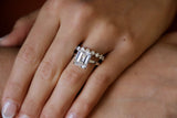Deltora Diamonds Emerald Cut Four Claw Solitaire Setting with sustainable lab diamonds.