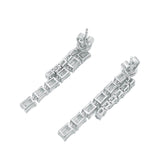 Emerald and Oval Drop Diamond Earrings made with Sustainable Lab Diamonds.