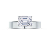 Deltora Diamonds Floating East West Emerald Cigar Band made with sustainable lab diamonds.