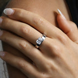 Deltora Diamonds Floating East West Emerald Cigar Band made with sustainable lab diamonds.