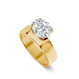 Deltora Diamonds Floating East West Oval Cigar Band Engagement Ring made with Sustainable Lab Diamonds.