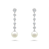 South Sea Pearl & Diamond Drop Earrings