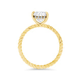 Twisted Rope Elongated Cushion Cut with Hidden Halo Engagement Ring. Sustainable Lab Diamond Engagement Rings. Deltora Diamonds Sustainable Jewellery.