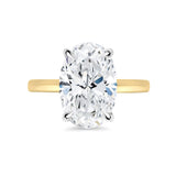 Oval Solitaire with Hidden Halo Four Prong Thin Band Engagement Ring. Deltora Diamonds Sustainable Jewellery with Lab Diamonds Australia.