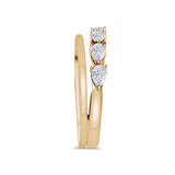 Deltora Diamonds Pear Cut Double Band Wedding Ring made with sustainable lab diamonds.