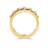 Double Band Ring with Pear Cut Lab Grown Diamonds