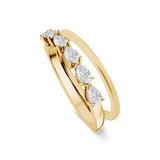 Deltora Diamonds Pear Cut Double Band Wedding Ring made with sustainable lab diamonds.