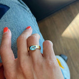 Floating Cobalt Blue Sapphire Cigar Band made with Sustainable Lab Sapphires.