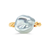 Deltora Diamonds Keshi Pearl Rope Twist Ring.