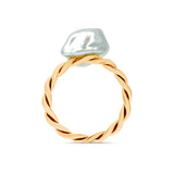 Deltora Diamonds Keshi Pearl Rope Twist Ring.