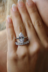 U-prong Round Cut Eternity Wedding Band with Sustainable Lab Diamonds. Sustainable Bridal Jewellery Deltora Diamonds.