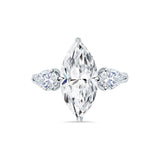 Deltora Diamonds Marquise Cut with pear side stones engagement ring setting.