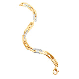 Multi Pave Diamond Paper Clip Bracelet with Sustainable Lab Diamonds.